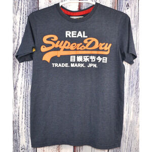 Real SuperDry Puff Print Limited Edition Quality Goods Racing Blue Tee Shirt XL